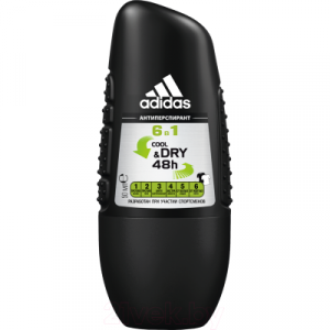 Антиперспирант шариковый Adidas Cool & Dry 6 в 1 48ч для мужчин