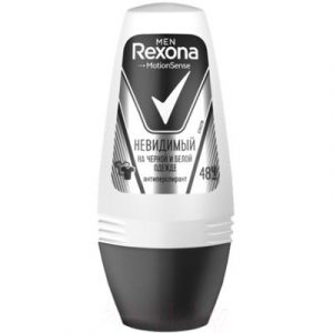 Антиперспирант шариковый Rexona Men невидимый на черном и белом