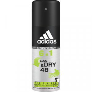 Антиперспирант-спрей Adidas Cool & Dry 6 в 1 48ч для мужчин