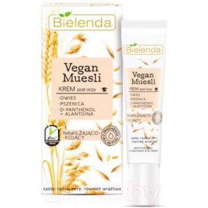 Крем для век Bielenda Vegan Muesli увлажн. и успок. пшеница+овес+д-пантенол+аллатоин