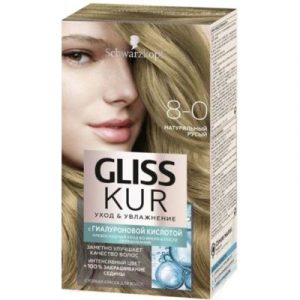 Крем-краска для волос Gliss Kur Уход и увлажнение c гиалуроновой кислотой 8-0