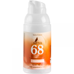 Крем солнцезащитный Sativa Невидимый минеральный №68 Rose Beige SPF30