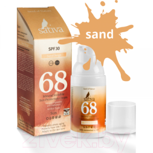 Крем солнцезащитный Sativa Невидимый минеральный №68 Sand Beige SPF30