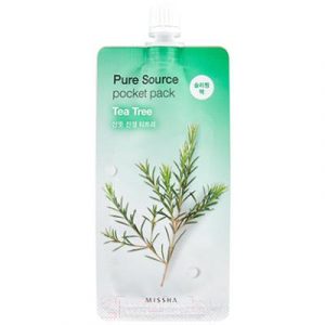 Маска для лица гелевая Missha Pure Source Pocket Pack Tea Tree ночная