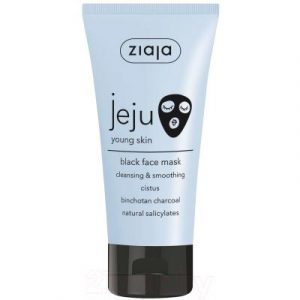 Маска для лица гелевая Ziaja Jeju Young Skin очищающая и разглаживающая черная