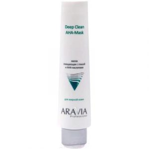 Маска для лица кремовая Aravia Professional с глиной и AHA-кислотами Deep Clean AHA-Mask
