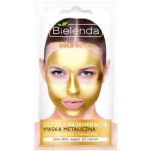 Маска для лица кремовая Bielenda Gold Detox очищающая металлическая для зрелой и чувствит. кожи