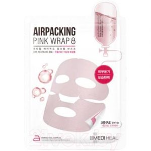 Маска для лица тканевая Mediheal AirPacking PinkWrap Mask фольгированная