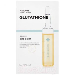 Маска для лица тканевая Missha Mascure Whitening Solution Sheet Mask Glutathione осветляющая