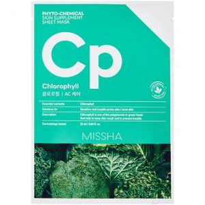 Маска для лица тканевая Missha Phyto-Chemical Skin Supplement Chlorophyll AC Care успокаивающая