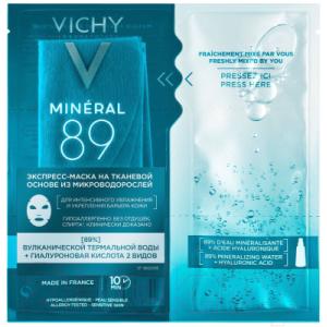 Маска для лица тканевая Vichy Mineral 89 Экспресс-маска из микроводорослей д/увлажнения