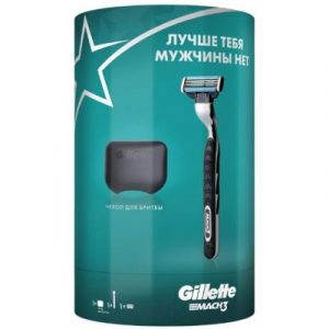 Набор для бритья Gillette Mach3 станок+1 сменная кассета+дорожный чехол