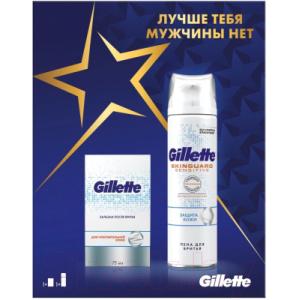 Набор косметики для бритья Gillette Skinguard Sensitive пена д/б д/чувств. кожи алоэ+бальзам п/брит.