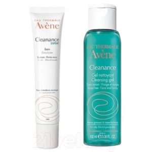 Набор косметики для лица Avene Клинанс Эксперт Эмульсия Тональ+Клинанс гель очищающий