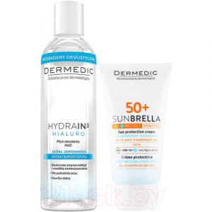 Набор косметики для лица Dermedic Крем Sunbrella SPF50+д/сухой кожи+Мицеллярная вода Hydrain3