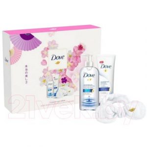 Набор косметики для лица Dove мицеллярная вода+крем-гель для умывания+повязка для волос