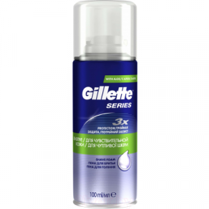 Пена для бритья Gillette TGS Sensitive Skin для чувствительной кожи с алоэ