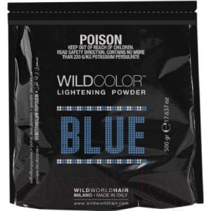 Порошок для осветления волос Wild Color Bleaching Powder осветляющая голубая