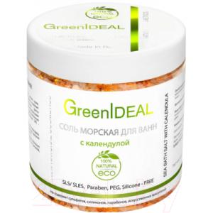 Соль для ванны GreenIdeal Натуральная морская с календулой