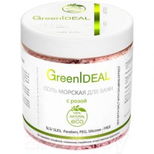 Соль для ванны GreenIdeal Натуральная морская с розой