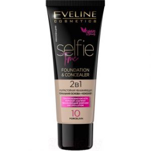 Тональный крем Eveline Cosmetics Selfie Time ультрастойкая увлажняющая основа 2 в 1 10 Porcelain