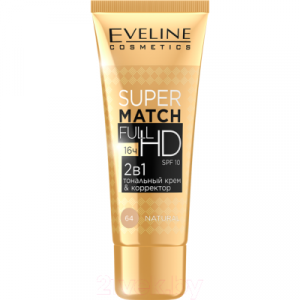 Тональный крем Eveline Cosmetics Super Match Full HD 2 в 1 №63 natural