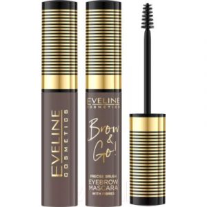 Тушь для бровей Eveline Cosmetics Brow & Go! cтойкая с микрофиброй 03 Soft Brown