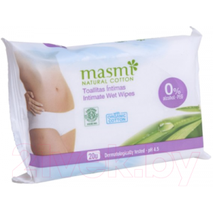 Влажные салфетки для интимной гигиены Masmi Natural Cotton