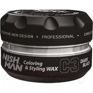 Воск для укладки волос NishMan C3 Dark Black цветной