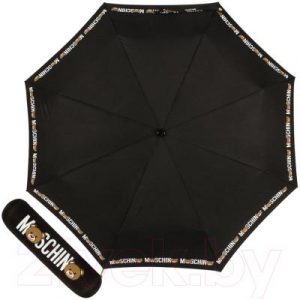 Зонт складной Moschino 8041-OCA Bear Logo Black
