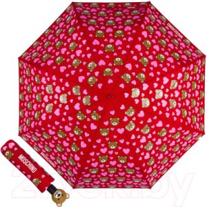 Зонт складной Moschino 8048-OCС Bear Hearts Allover Red