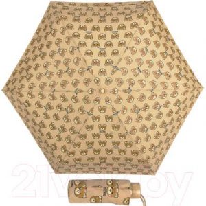 Зонт складной Moschino 8067-SuperminiD Brush Bear Allover Dark Beige