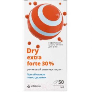 Антиперспирант шариковый VITATEKA Dry Extra Forte от обильного потоотделения 30%