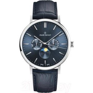 Часы наручные мужские Claude Bernard Slim Line Moon Phase 40004-3-BUIN