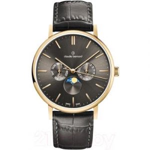 Часы наручные мужские Claude Bernard Slim Line Moon Phase 40004 37J GID