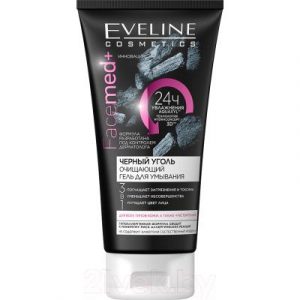 Гель для умывания Eveline Cosmetics Facemed + черный уголь очищающий 3 в 1