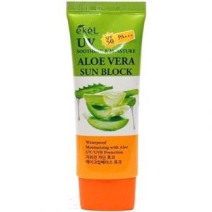 Крем солнцезащитный Ekel UV Aloe Vera Sun Block SPF50+/PA+++ с экстрактом алоэ