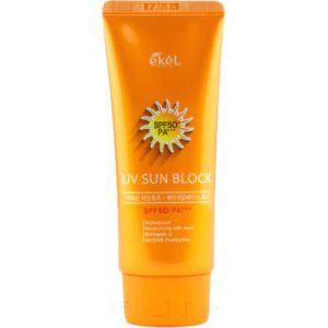Крем солнцезащитный Ekel UV Sun Block SPF50/PA+++ с экстрактом алоэ и витамином Е