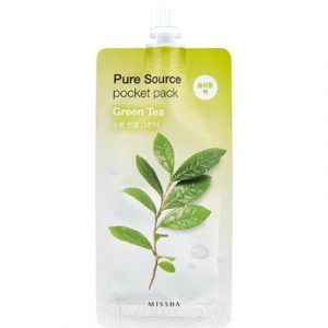 Маска для лица гелевая Missha Pure Source Pocket Pack Green Tea ночная