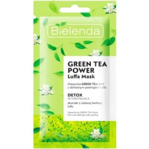 Маска для лица кремовая Bielenda Luffa Mask Green Tea 2 в 1 с детоксифицирующим пилингом скрабом