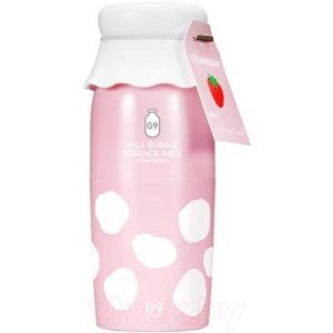 Маска для лица кремовая G9Skin Milk Bubble Essence Pack Strawberry