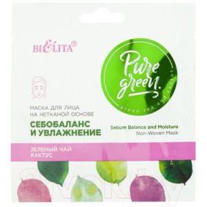 Маска для лица тканевая Belita Pure Green на нетканой основе Себобаланс и увлажнение