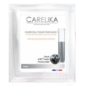 Маска для лица тканевая Carelika Очищающая детокс с древесным углем