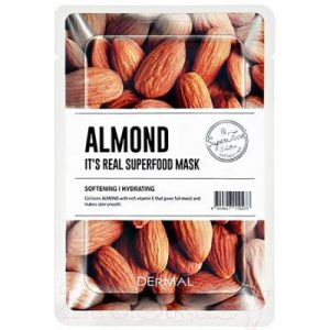 Маска для лица тканевая Dermal It's Real Superfood Mask Миндаль