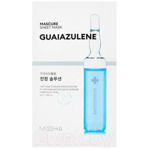 Маска для лица тканевая Missha Mascure Calming Solution Sheet Mask Guaiazulene успокаивающая