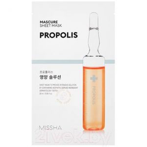 Маска для лица тканевая Missha Mascure Nutrition Solution Sheet Mask Propolis питательная