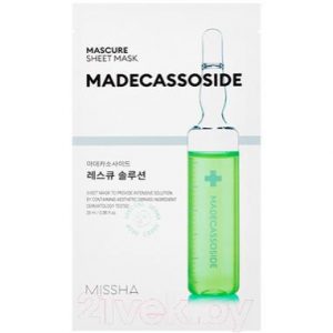 Маска для лица тканевая Missha Mascure Rescue Solution Sheet Mask Madecassoside противовоспал.