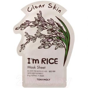 Маска для лица тканевая Tony Moly I`m Real Rice Mask Sheet Clear Skin