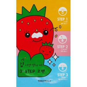 Маска для лица тканевая Tony Moly Runaway Strawberry Seeds 3-step Nose Pack Для носа