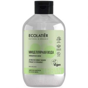 Мицеллярная вода Ecolatier Urban для чувствительной кожи цветок кактуса и алоэ вера